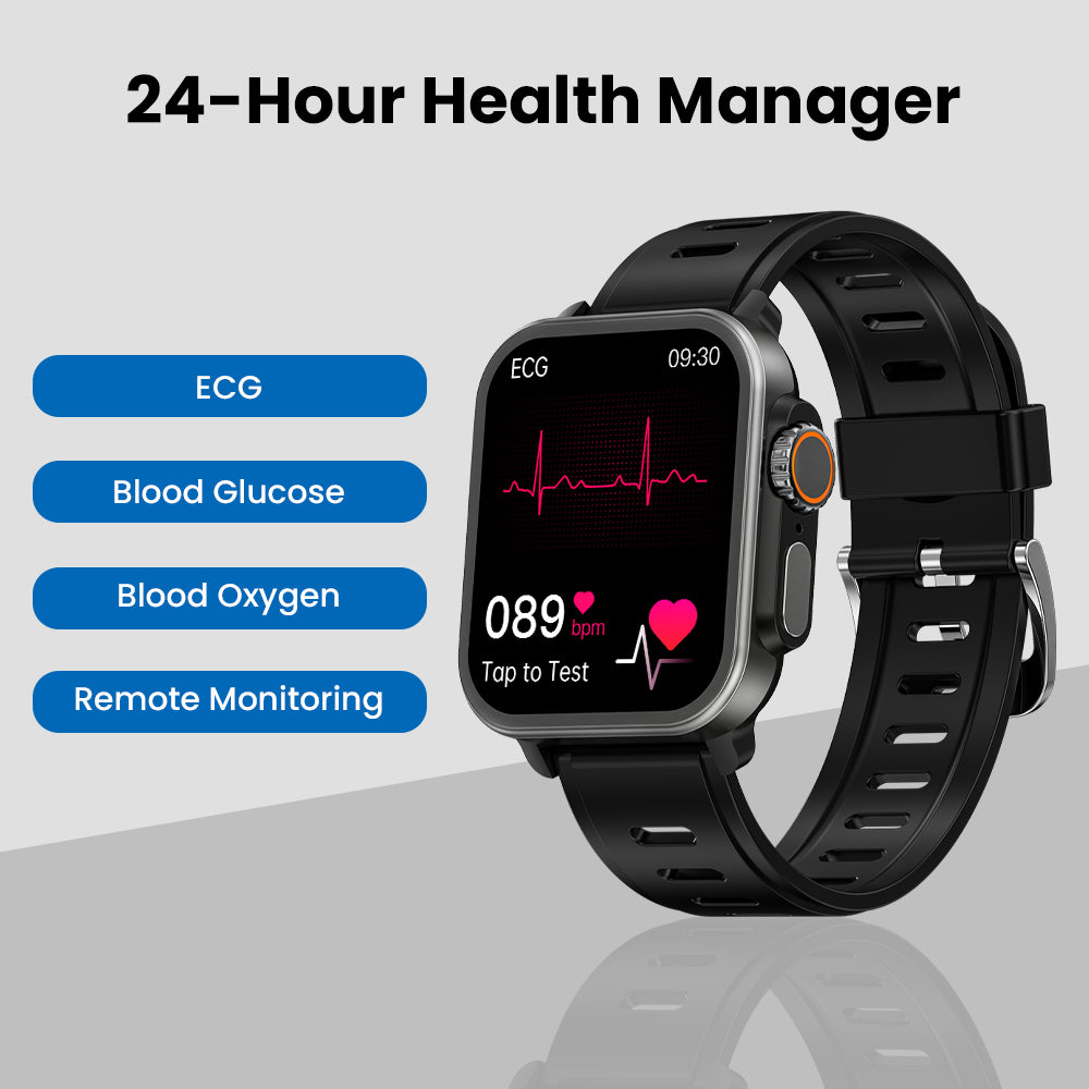 Fitaos VEE EKG/EKG Blutzucker Blutsauerstoff Herzfrequenz Überwachung Sport SmartWatch