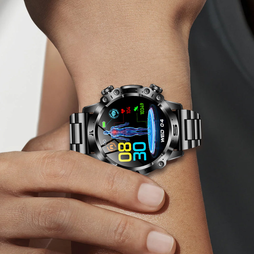 Fitaos PRO 3 High-End-EKG/EKG-Blutzucker-Gesundheits-Sport-Smartwatch