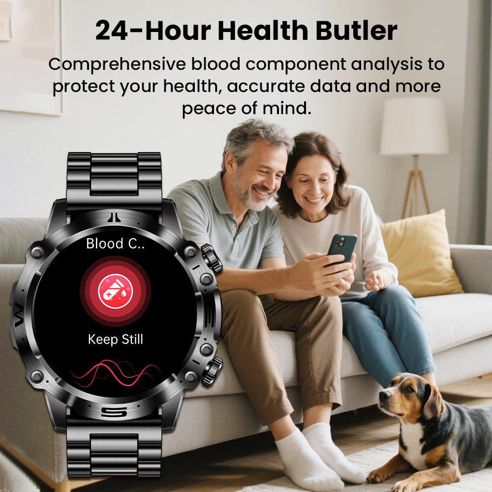Fitaos PRO 3 High-End-EKG/EKG-Blutzucker-Gesundheits-Sport-Smartwatch