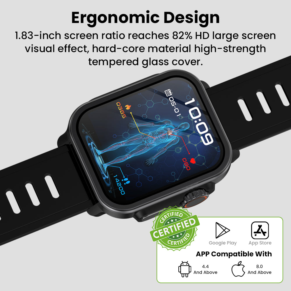 Fitaos VEE EKG/EKG Blutzucker Blutsauerstoff Herzfrequenz Überwachung Sport SmartWatch