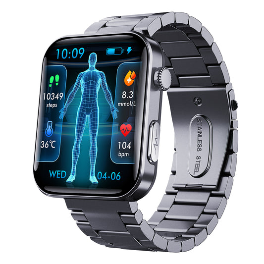 Fitaos Max 6 EKG Blutzucker Harnsäure Cholesterin Stressüberwachung Smartwatch