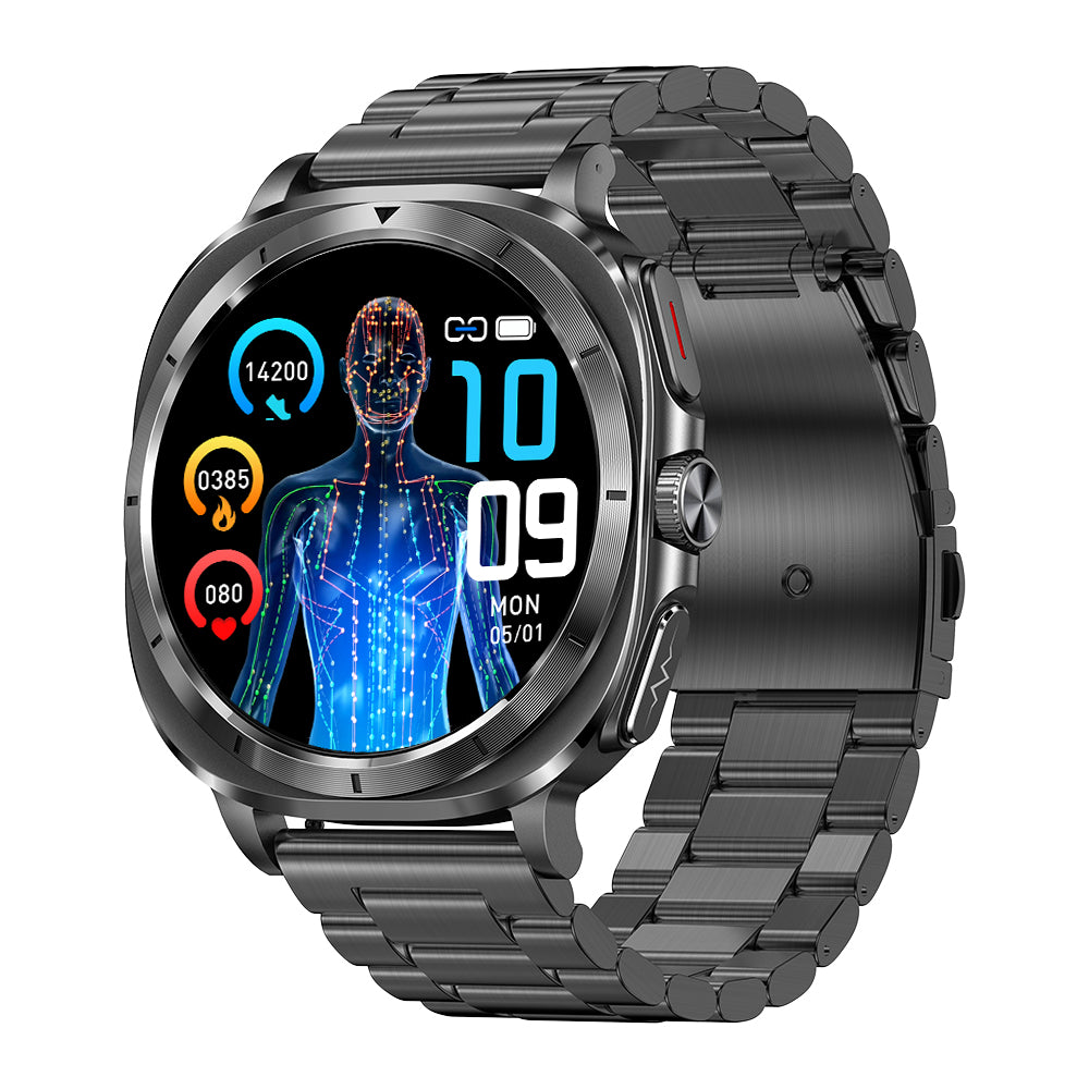 Fitaos H9 EKG Blutzucker Harnsäure Cholesterin Stressüberwachung Smartwatch