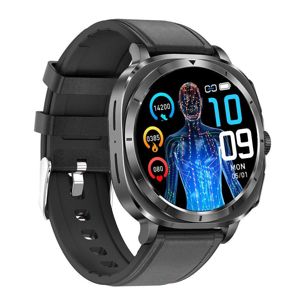 Fitaos H9 EKG Blutzucker Harnsäure Cholesterin Stressüberwachung Smartwatch