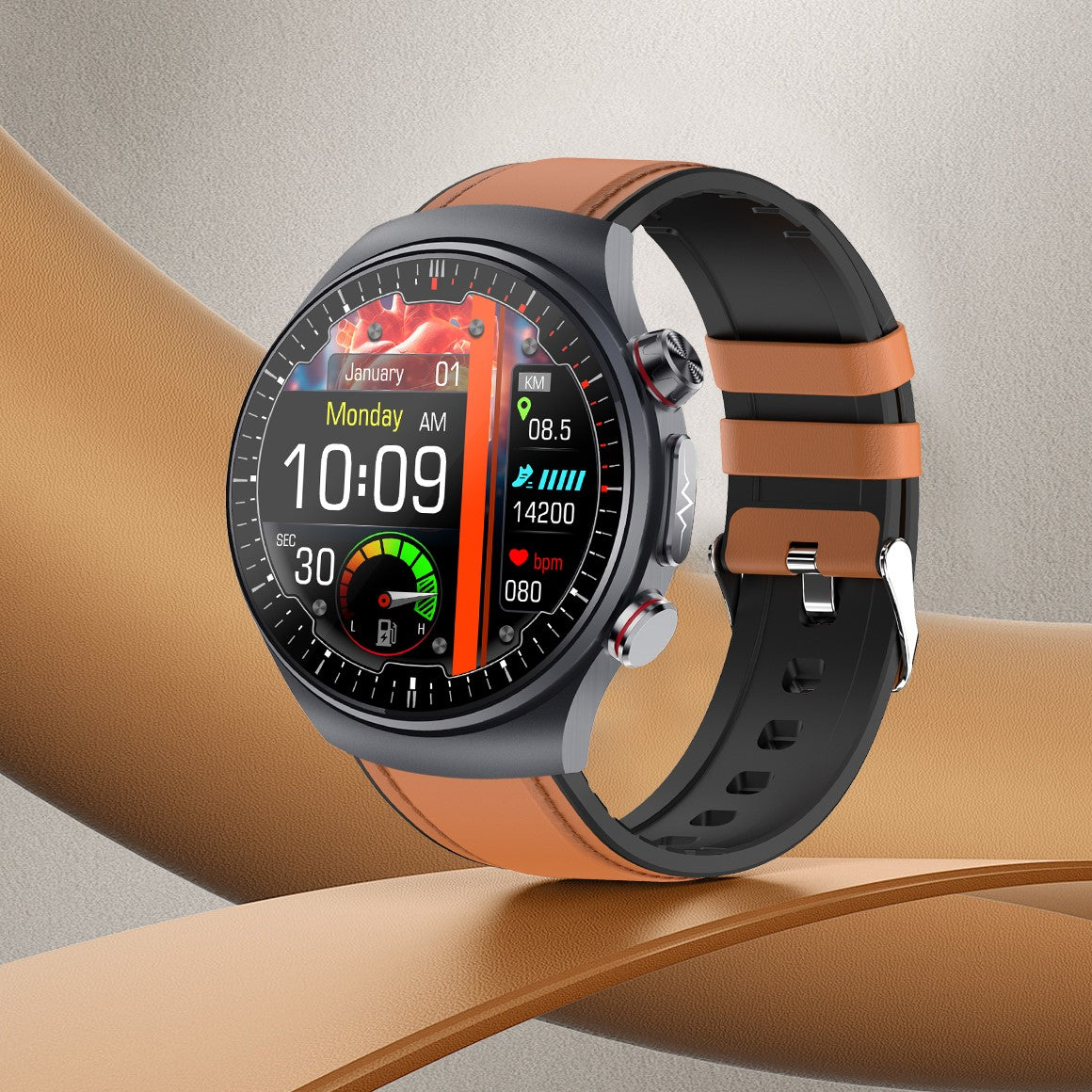 Fitaos Pro 10 High-End Flagship Smartwatch EKG Blutzucker Harnsäure Cholesterin Stressüberwachung