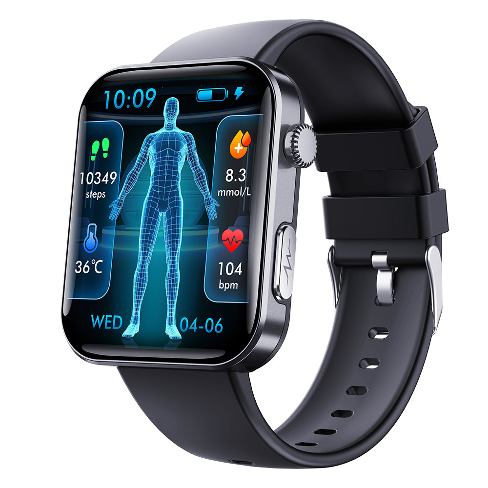 Fitaos Max 6 EKG Blutzucker Harnsäure Cholesterin Stressüberwachung Smartwatch