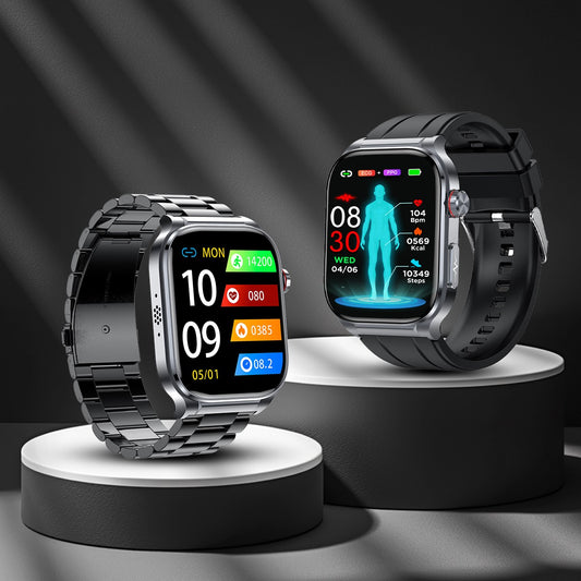 Fitaos Pro 9 High-End Flagship Smartwatch EKG Blutzucker Harnsäure Cholesterin Stressüberwachung