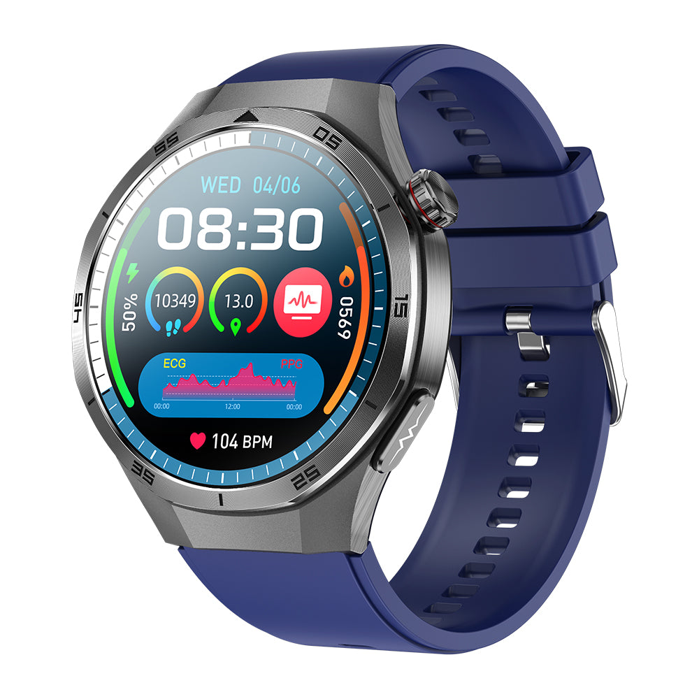 Fitaos H9 EKG Blutzucker Harnsäure Cholesterin Stressüberwachung Smartwatch