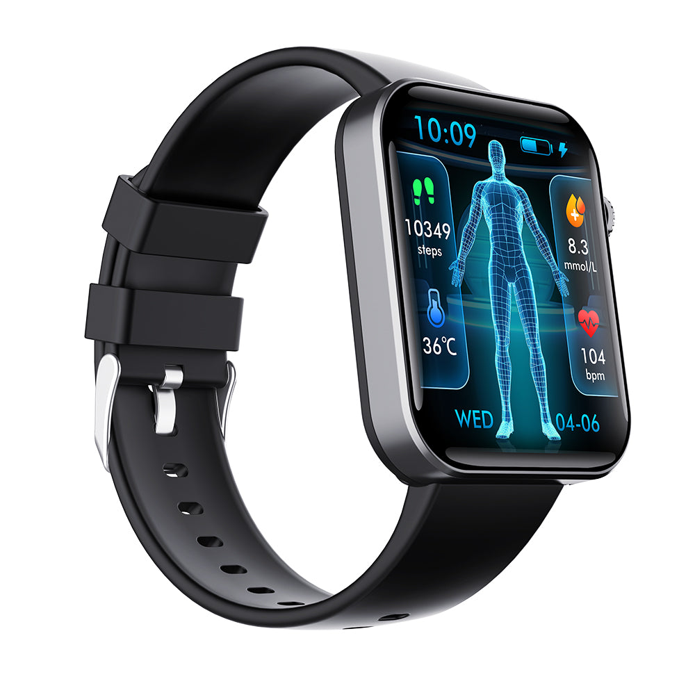 Fitaos Max 6 EKG Blutzucker Harnsäure Cholesterin Stressüberwachung Smartwatch