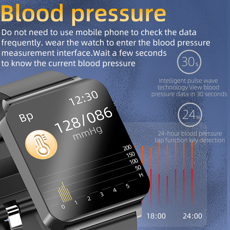 FITAOS EKG+PPG Blutzuckerüberwachung Gesundheits-Smart-Sportuhr