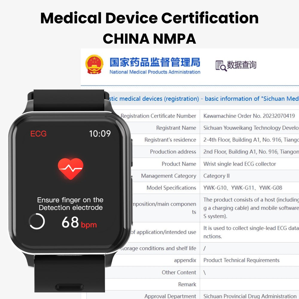 CFDA-zertifizierte Gesundheits-EKG-Smartwatch mit Blutsauerstoff-Herzfrequenzmesser, Schlafüberwachung, Gesundheits-Tracker-Uhr