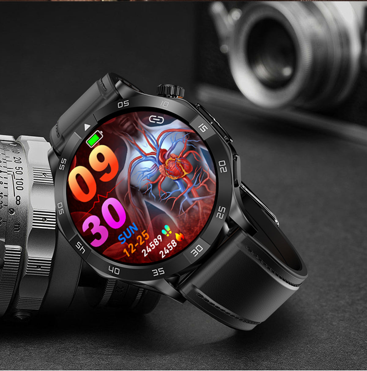 Fitaos H9 EKG Blutzucker Harnsäure Cholesterin Stressüberwachung Smartwatch