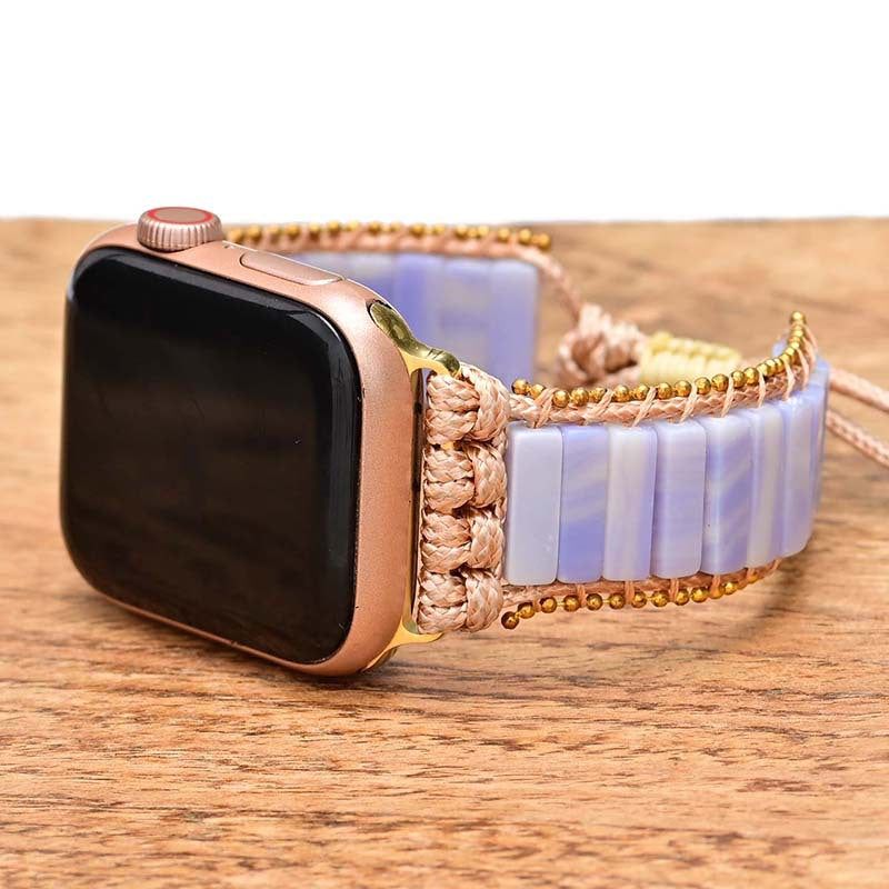 Buntes geflochtenes Uhrenarmband aus Imperial-Steinen im Bohemian-Stil