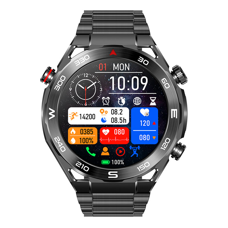 FITAOS Max 1 Herzfrequenz Blutzucker EKG/EKG Blutdrucküberwachung Bluetooth Talk Smartwatch