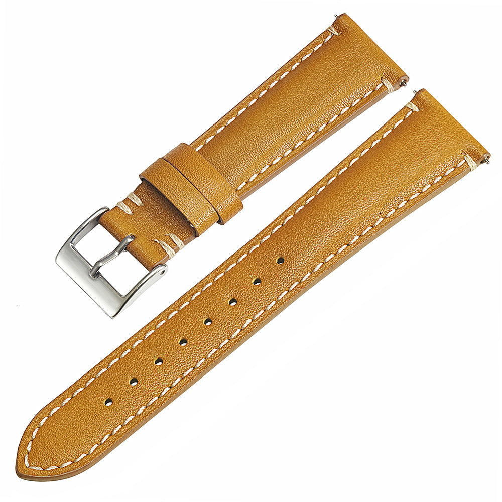 Vintage Kalbslederband mit doppelter Naht 20 / 22 / 24 mm