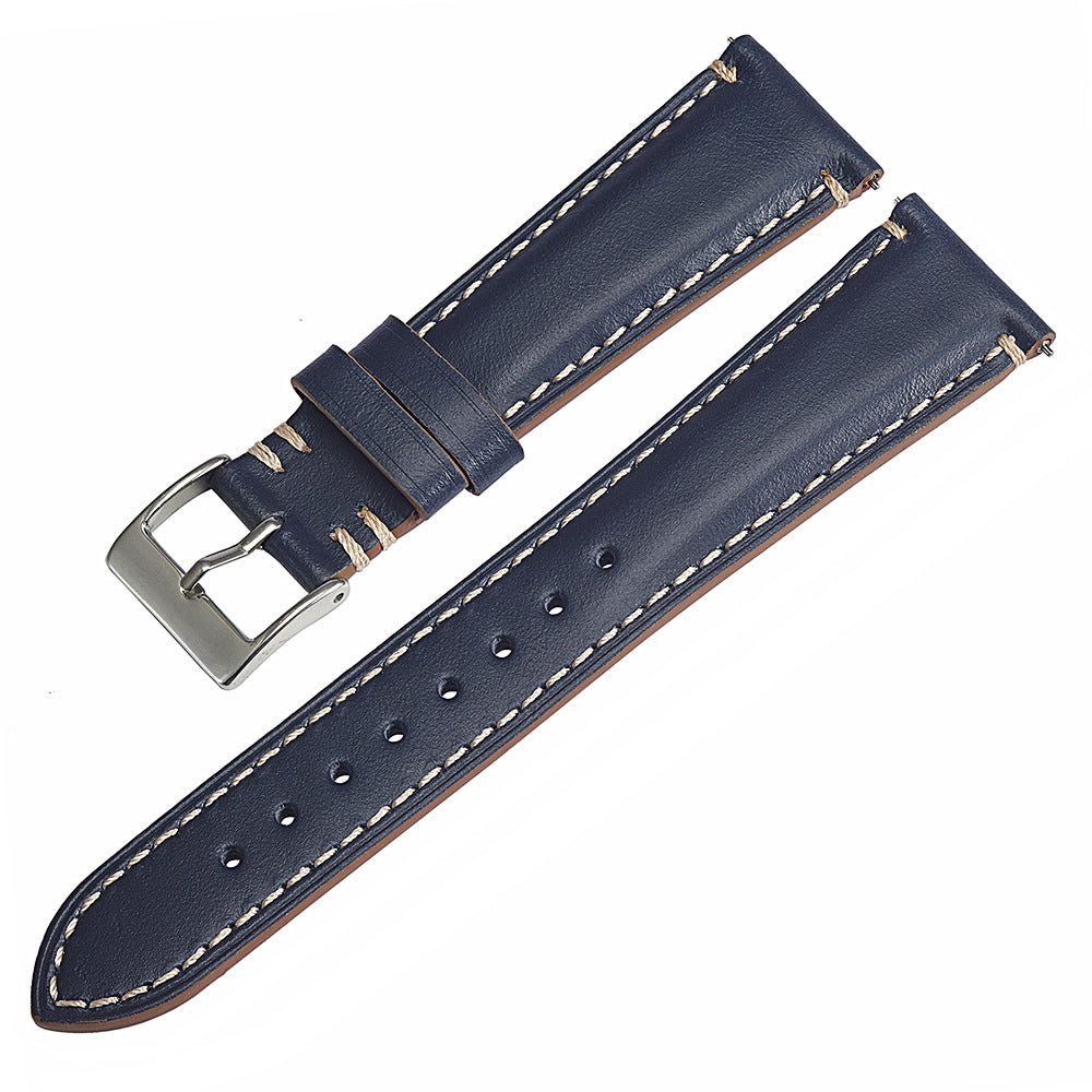 Vintage Kalbslederband mit doppelter Naht 20 / 22 / 24 mm