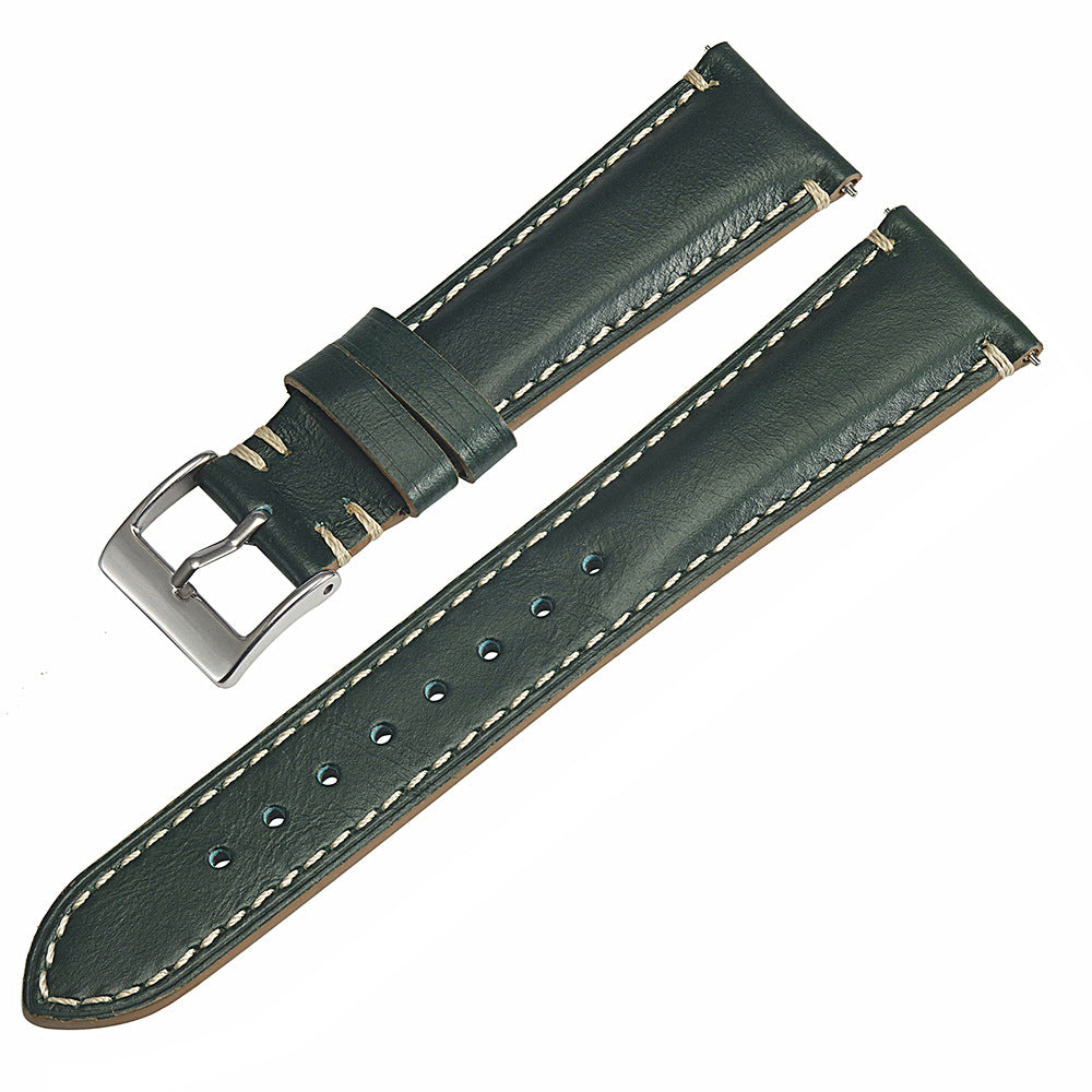 Vintage Kalbslederband mit doppelter Naht 20 / 22 / 24 mm