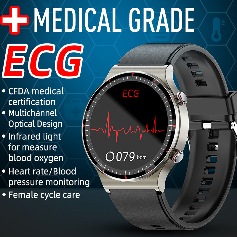 FITAOS EKG Blutsauerstoff Herzfrequenz Gesundheitsüberwachung Smart Watch Pro1 für Frauen oder Männer