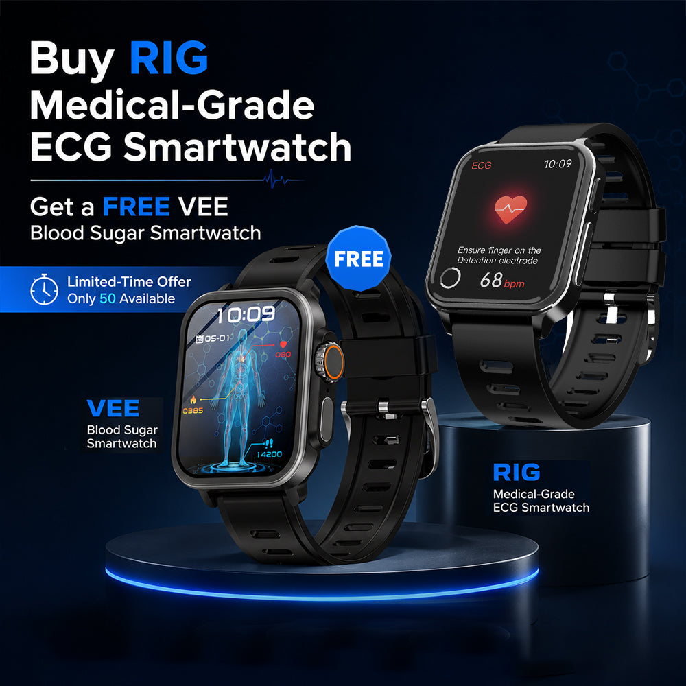 FITAOS RIG and VEE health smartwatches, two ECG watches in one bundle