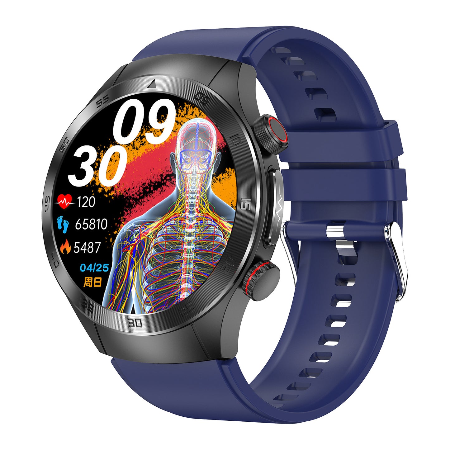 Fitaos Max 2 Lasertherapie-Smartwatch mit EKG, Blutzucker, Blutsauerstoff, Harnsäure, Lipidüberwachung 