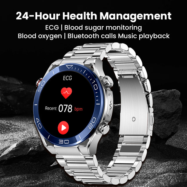 FITAOS EKG Blutzucker Blutdrucküberwachung Bluetooth Talk Sport Smartwatch 