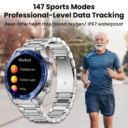 FITAOS Max 1 Herzfrequenz Blutzucker EKG/EKG Blutdrucküberwachung Bluetooth Talk Smartwatch 