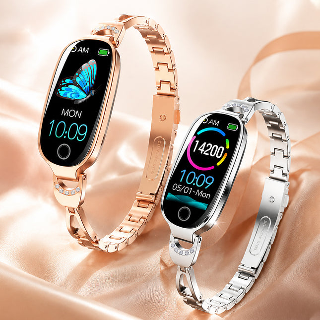 Fitaos Blutzucker Blutdrucküberwachung Luxus Diamant Design Fashion Smartwatch 