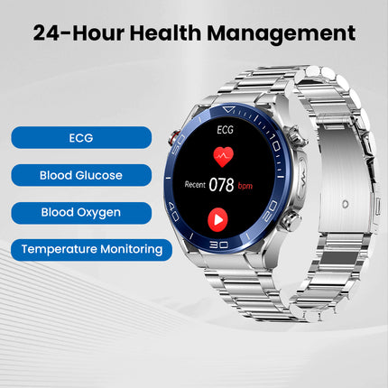 FITAOS Max 1 Herzfrequenz Blutzucker EKG/EKG Blutdrucküberwachung Bluetooth Talk Smartwatch 
