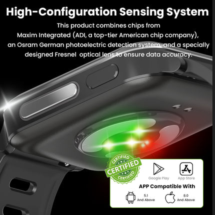 CFDA-zertifizierte Gesundheits-EKG-Smartwatch mit Blutsauerstoff-Herzfrequenzmesser, Schlafüberwachung, Gesundheits-Tracker-Uhr 