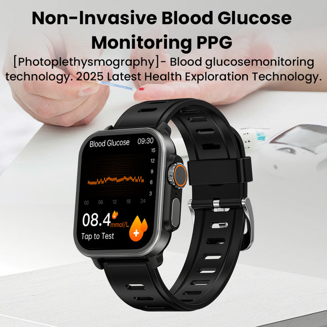 Fitaos VEE EKG/EKG Blutzucker Blutsauerstoff Herzfrequenz Überwachung Sport SmartWatch 