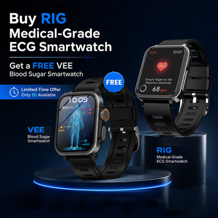 Fitaos VEE EKG/EKG Blutzucker Blutsauerstoff Herzfrequenz Überwachung Sport SmartWatch 