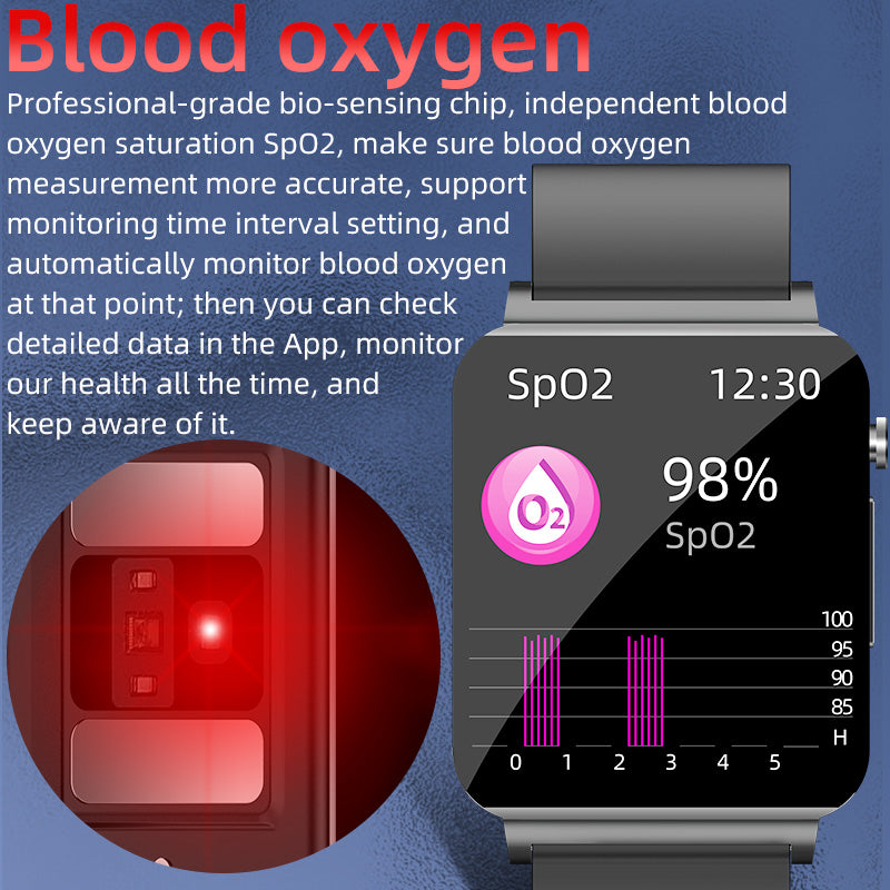 FITAOS EKG+PPG Blutzuckerüberwachung Gesundheits-Smart-Sportuhr 