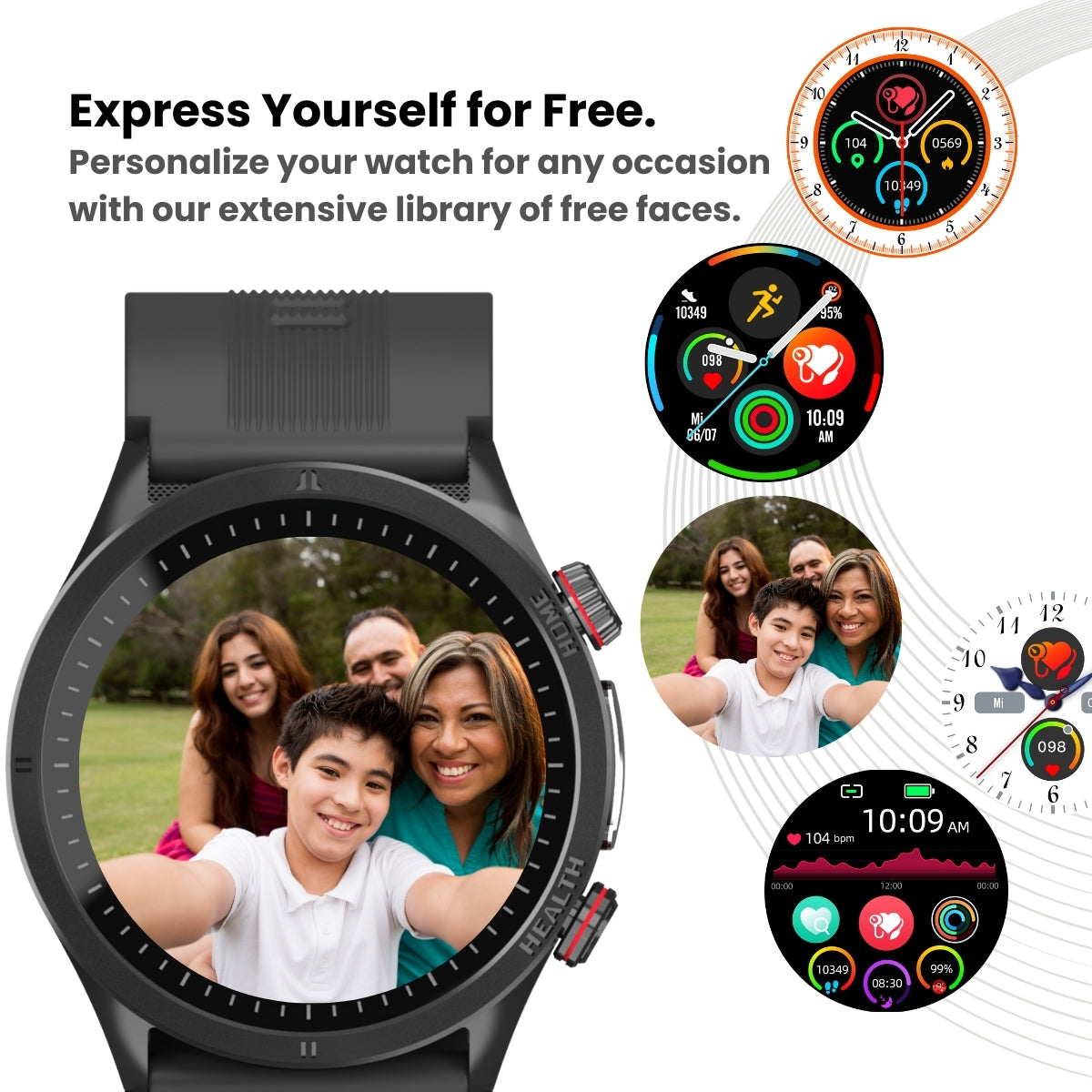 Fitaos Max 5 High Precision Air Pump Blood Pressure ECG Blood Sugar Blood Oxygen Monitoring SmartWatch