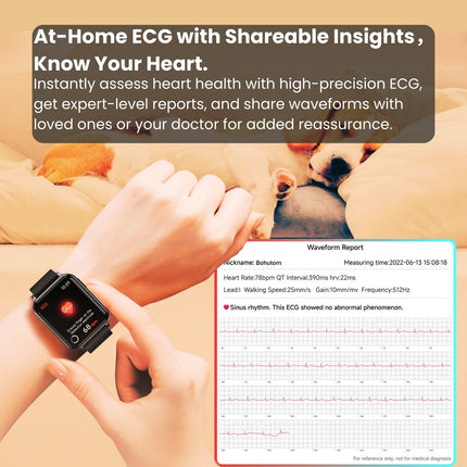 CFDA-zertifizierte Gesundheits-EKG-Smartwatch mit Blutsauerstoff-Herzfrequenzmesser, Schlafüberwachung, Gesundheits-Tracker-Uhr 