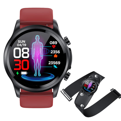 Fitaos Blutzuckermessgerät, HD-Touch, Brustpflaster, sofortige EKG-Analyse, Sport-Smartwatch 