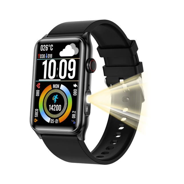 Fitaos Flashlight Blood Sugar Blood Pressure Blood oxygen Sleep Monitoring Waterproof Smartwatch