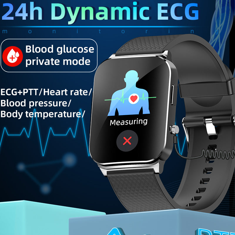 Fitaos HD Großbild Dynamisches EKG Kontinuierliche Überwachung Blutzuckerüberwachung Smart Sportuhr 