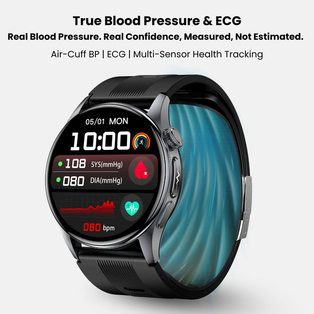 Fitaos Max 6 High-end Flagship Air Pump Blood Pressure ECG Blood Sugar Blood Oxygen Monitoring SmartWatch