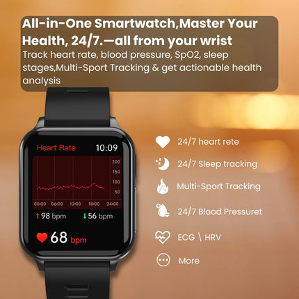 CFDA-zertifizierte Gesundheits-EKG-Smartwatch mit Blutsauerstoff-Herzfrequenzmesser, Schlafüberwachung, Gesundheits-Tracker-Uhr 
