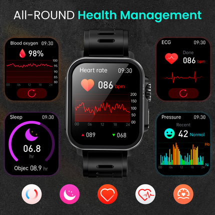 Fitaos VEE EKG/EKG Blutzucker Blutsauerstoff Herzfrequenz Überwachung Sport SmartWatch 