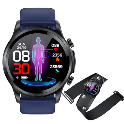 Fitaos Blutzuckermessgerät, HD-Touch, Brustpflaster, sofortige EKG-Analyse, Sport-Smartwatch 