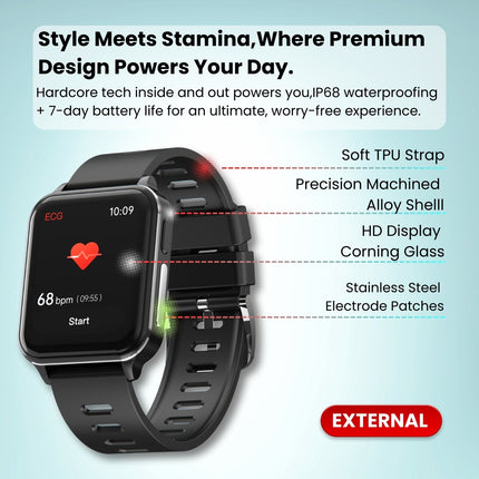 CFDA-zertifizierte Gesundheits-EKG-Smartwatch mit Blutsauerstoff-Herzfrequenzmesser, Schlafüberwachung, Gesundheits-Tracker-Uhr 