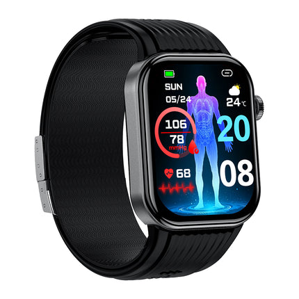 Fitaos Max 7 AI Analysis Air Pump Blood Pressure ECG Blood Sugar Blood Oxygen Monitoring SOS SmartWatch