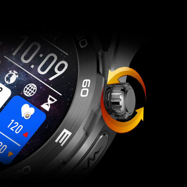 <strong>Gently rotate thecrown to select the app</strong>