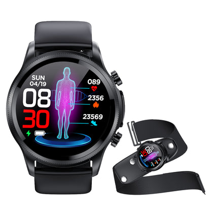 Fitaos Blutzuckermessgerät, HD-Touch, Brustpflaster, sofortige EKG-Analyse, Sport-Smartwatch 