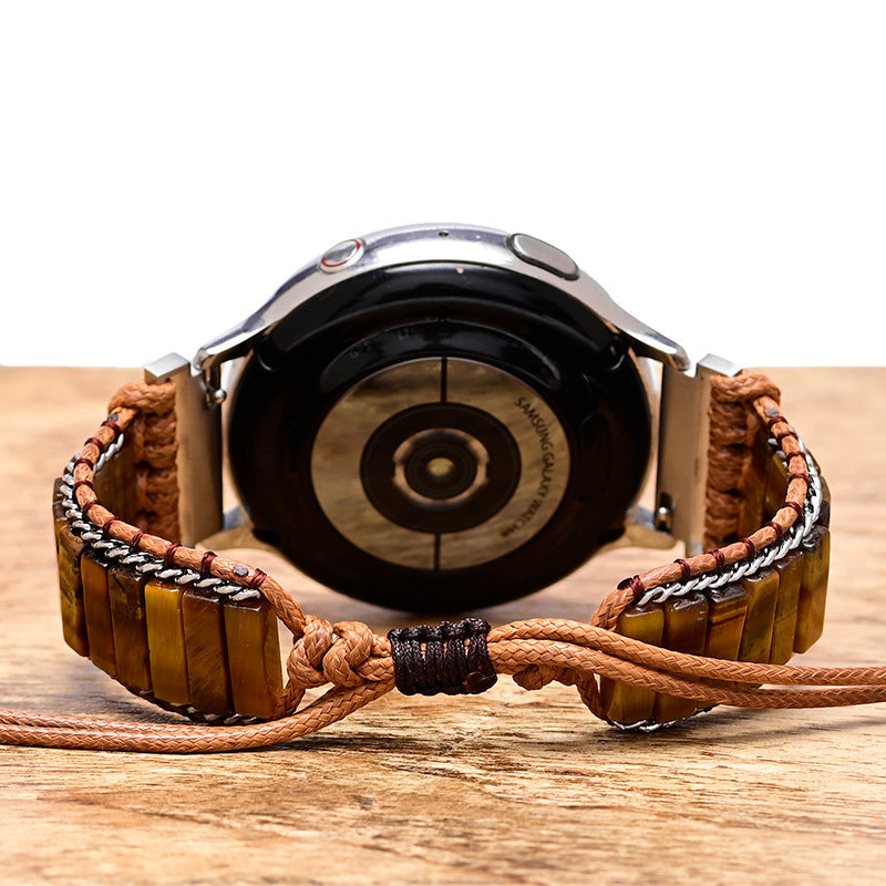 Buntes geflochtenes Uhrenarmband aus Imperial-Steinen im Bohemian-Stil 