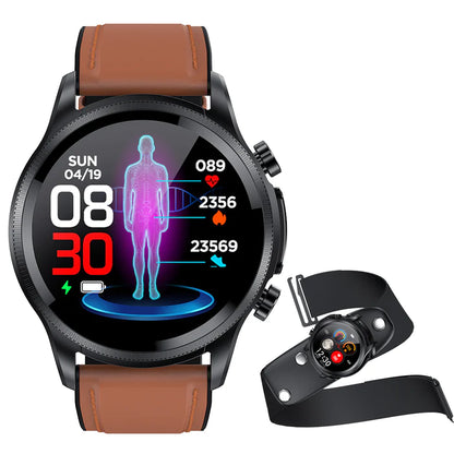 Fitaos Blutzuckermessgerät, HD-Touch, Brustpflaster, sofortige EKG-Analyse, Sport-Smartwatch 