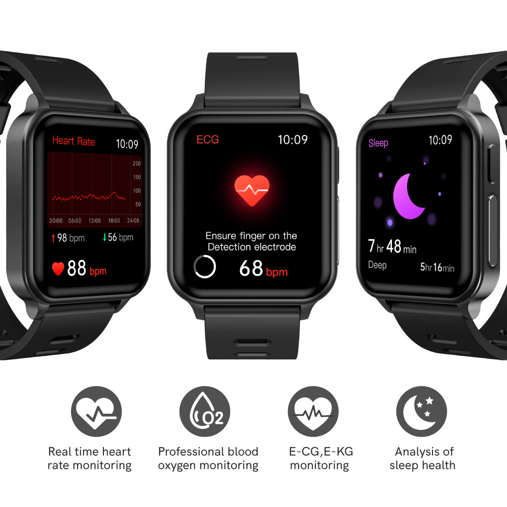 CFDA-zertifizierte Gesundheits-EKG-Smartwatch mit Blutsauerstoff-Herzfrequenzmesser, Schlafüberwachung, Gesundheits-Tracker-Uhr 